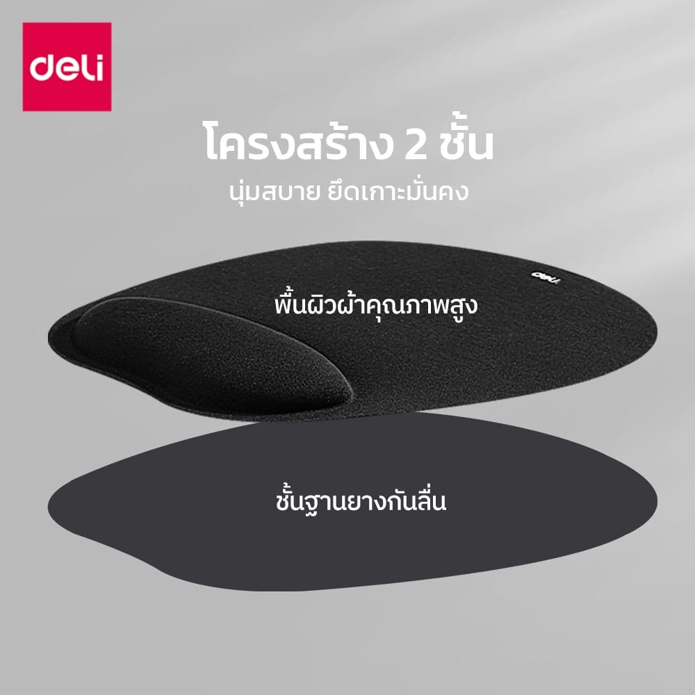 แผ่นรองเมาส์ DELI ET687-BK-01  22 X 25 CM สีดำ_3