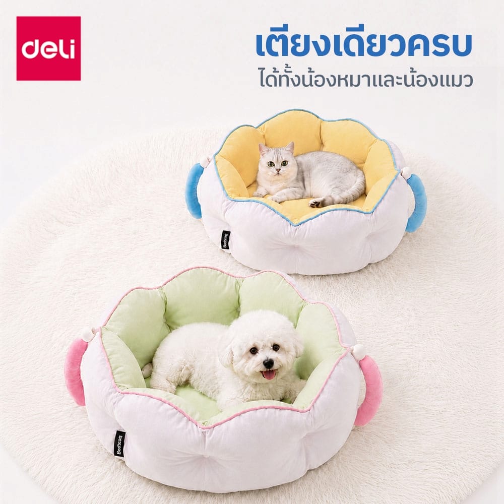 ที่นอนสัตว์เลี้ยง BEMBAM BM605-YL-01 ไซส์ XL เหลืองฟ้า_4