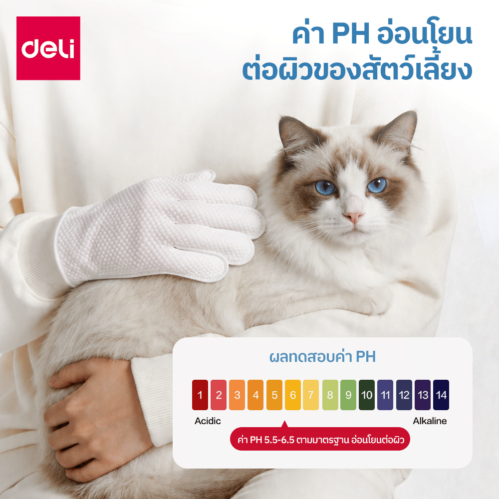 ถุงมือทำความสะอาดสำหรับสัตว์เลี้ยง BEMBAM BM104-MX-01 10ชิ้น สีขาว_5