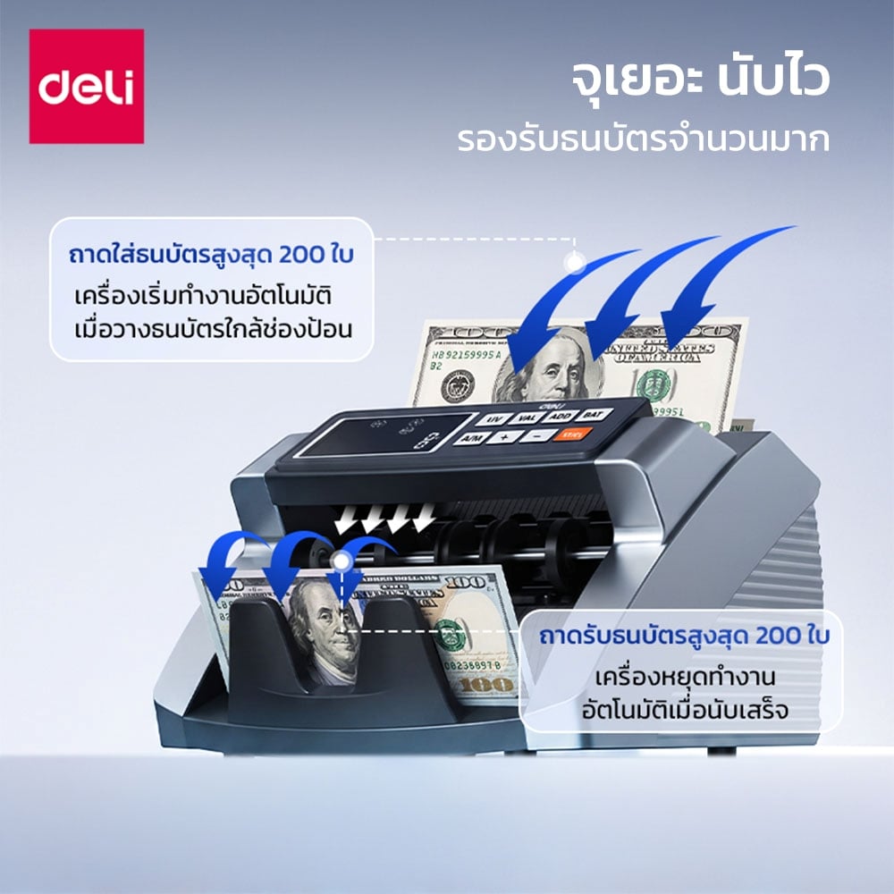 เครื่องนับแบงค์ DELI ET970-GR-01 สีเทา_6