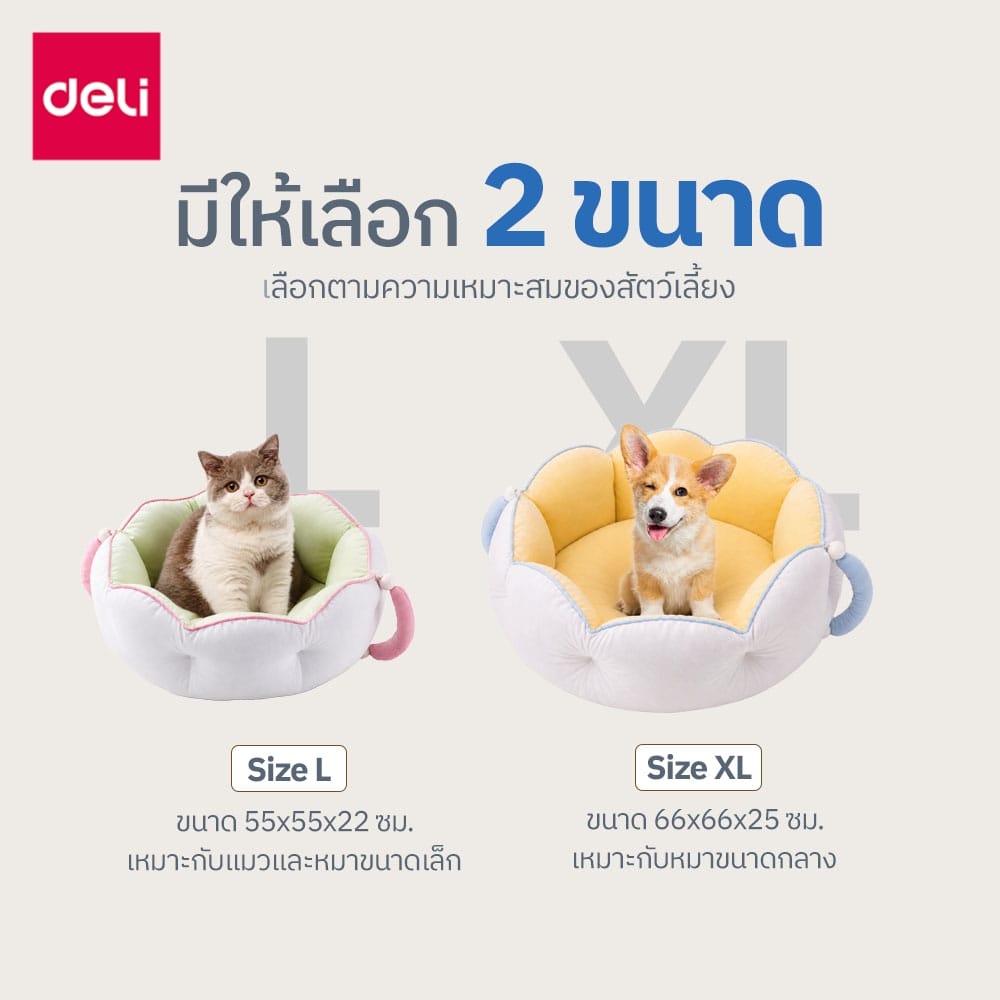 ที่นอนสัตว์เลี้ยง BEMBAM BM605-YL-01 ไซส์ XL เหลืองฟ้า_8