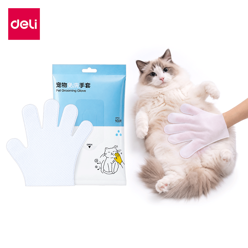 ถุงมือทำความสะอาดสำหรับสัตว์เลี้ยง BEMBAM BM104-MX-01 10ชิ้น สีขาว_10