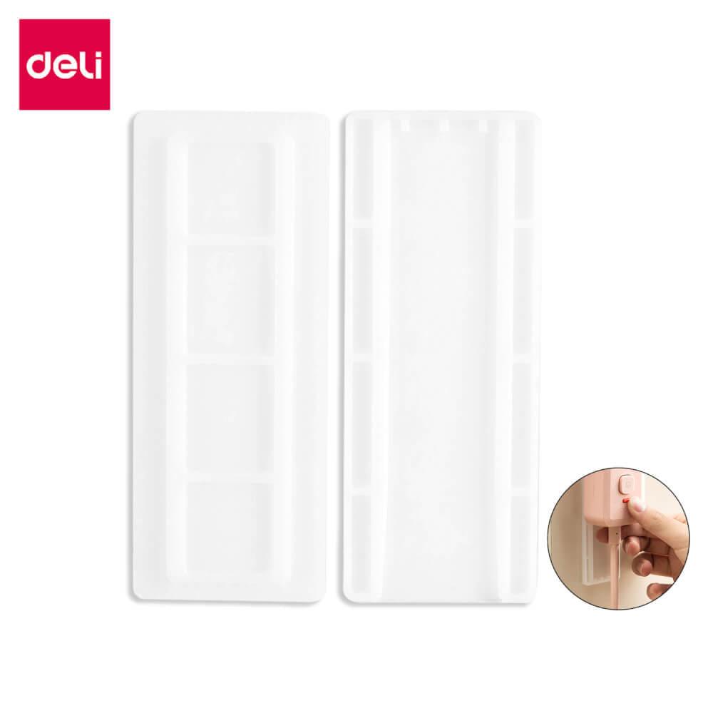 ที่ยึดปลั๊กพ่วง DELI VS6205-WH-01 สีขาว 4X10X0.6 CM
