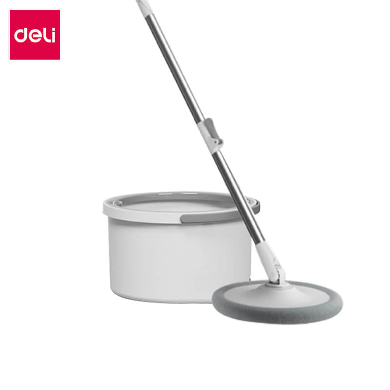 ชุดถังปั่นพร้อมไม้ม็อบ DELI VS1045-GR-01 สีเทา