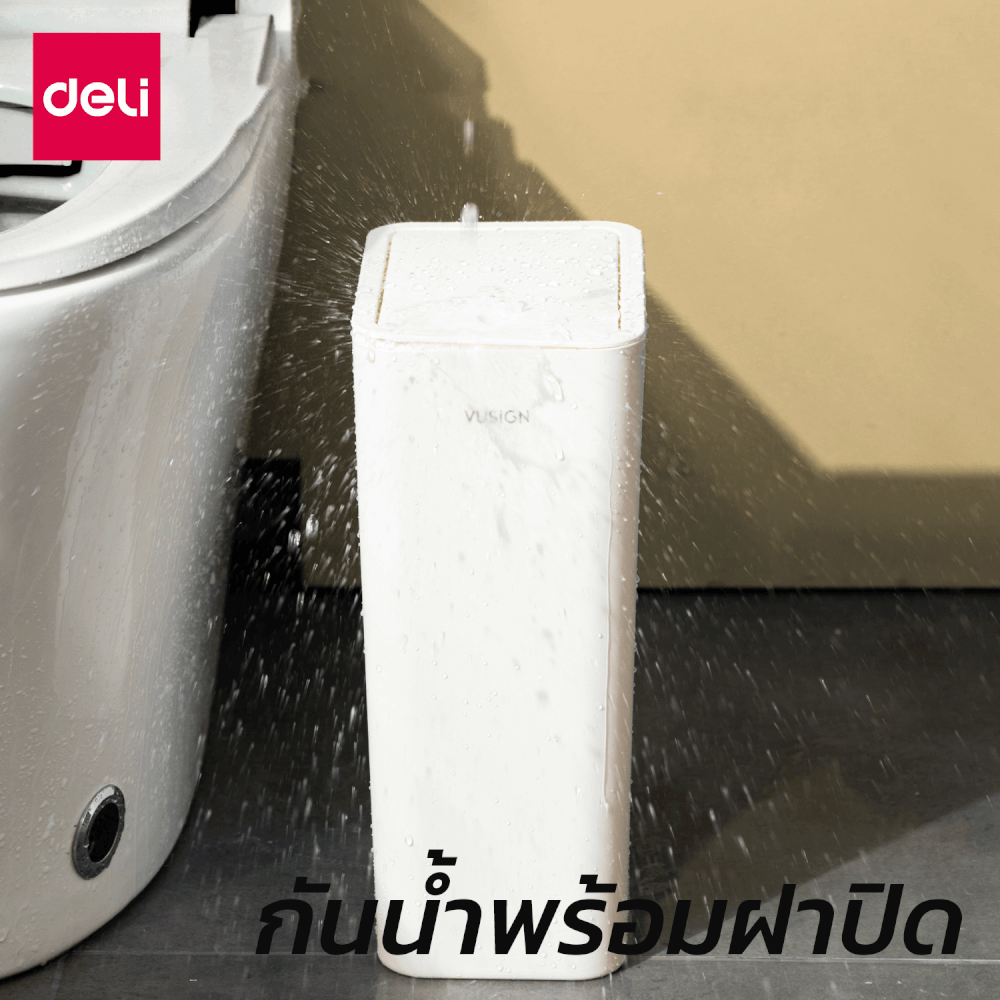 ถังขยะแบบฝากด VUSIGN VS1120-WH-01 สีขาว ขนาด 22.5X15.8X31.5 CM_1