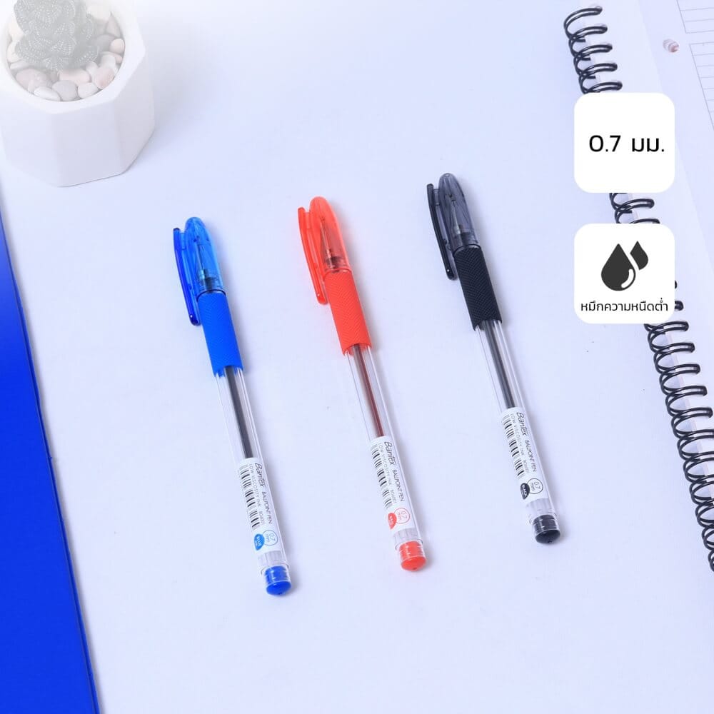 ปากกาลูกลื่น DELI BG6001-BL-05 สีน้ำเงิน 5แท่ง_2