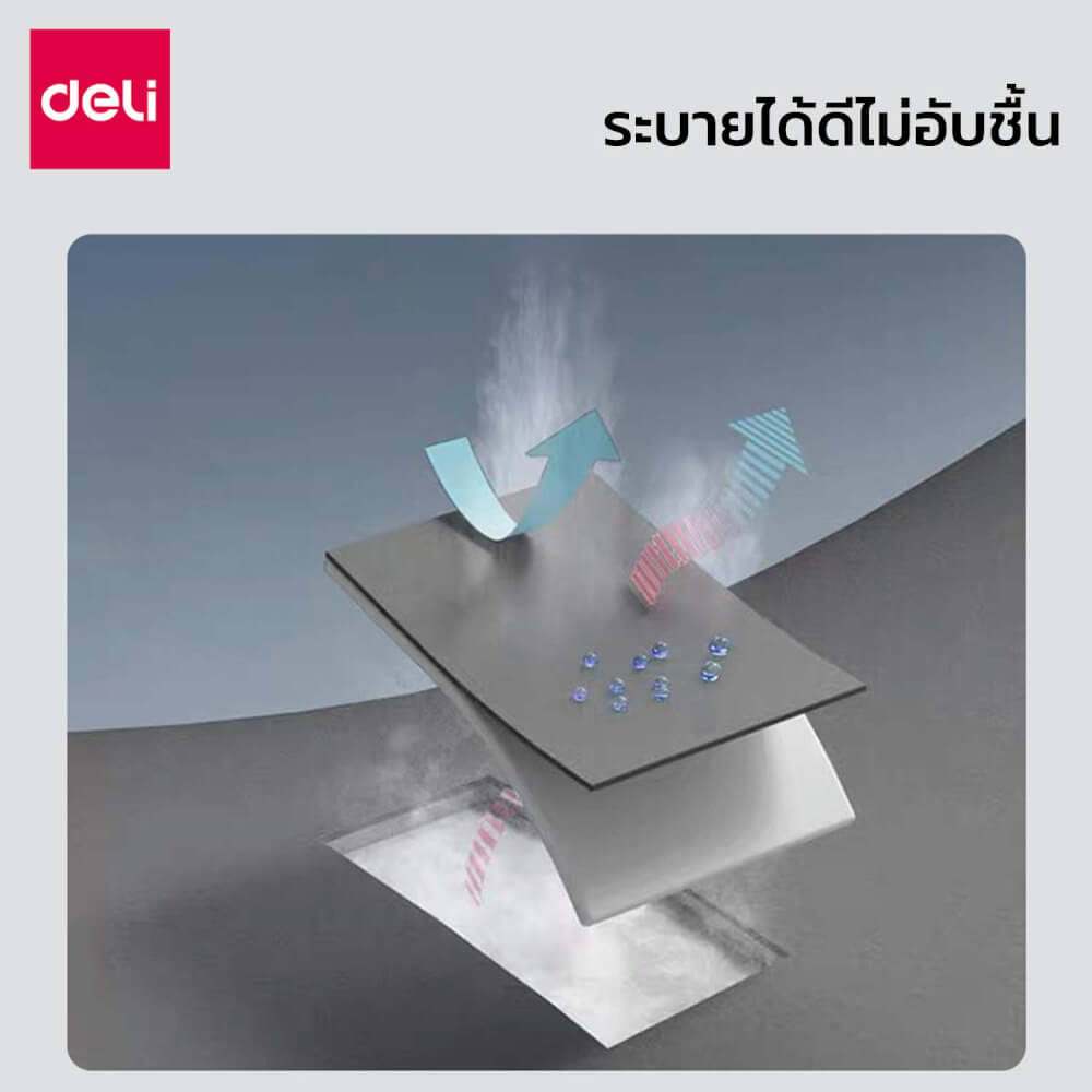 เบาะรองหลังเพื่อสุขภาพ DELI VS755-BK-01 สีดำ ขนาด 40X42X10 CM