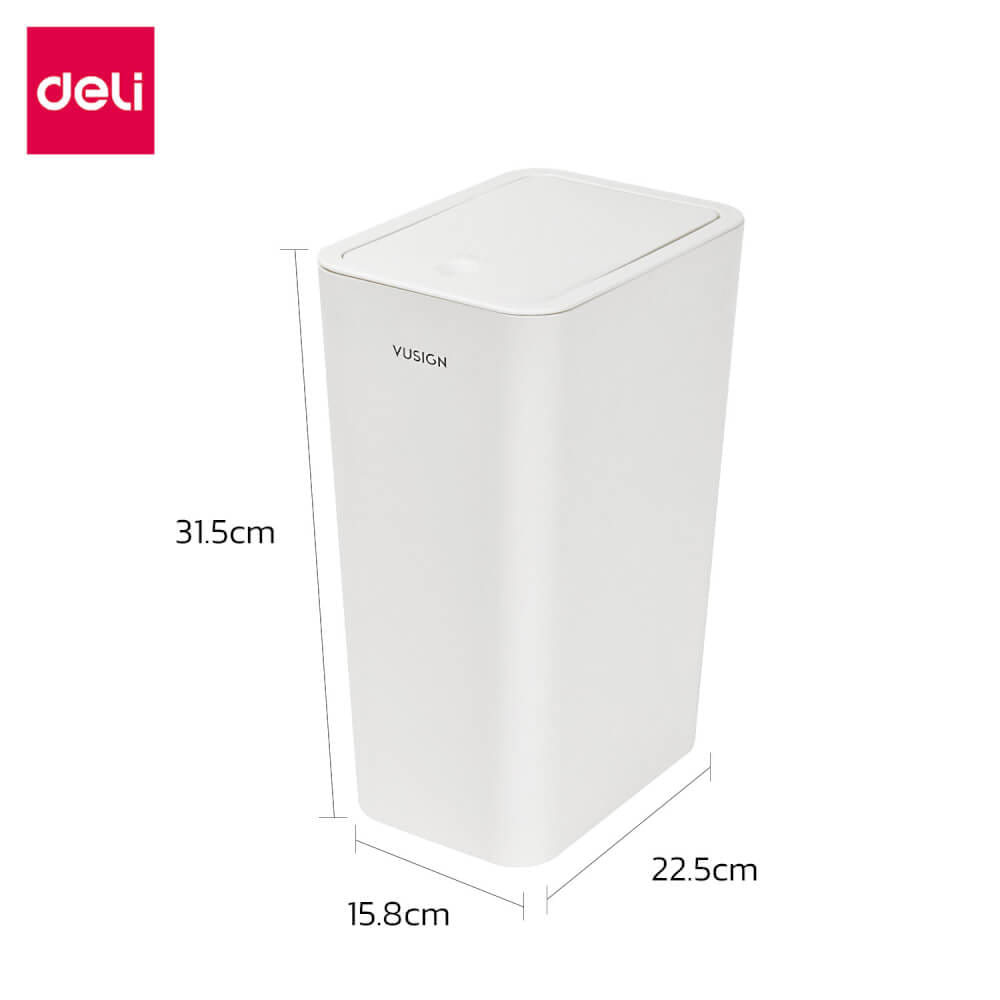ถังขยะแบบฝากด VUSIGN VS1120-WH-01 สีขาว ขนาด 22.5X15.8X31.5 CM_5