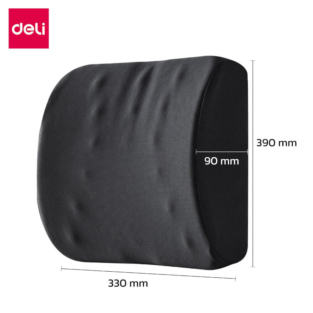 เบาะรองหลังเพื่อสุขภาพ DELI VS765-BK-01 สีดำ ขนาด 39X33X9 CM