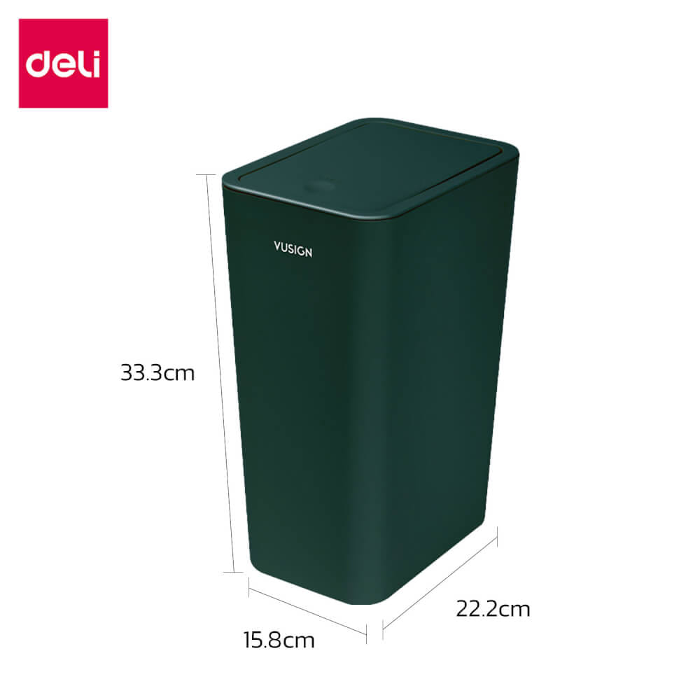 ถังขยะแบบฝากด VUSIGN VS1108-GN-01 สีเขียว ขนาด 22.2X15.8X33.3 CM._7