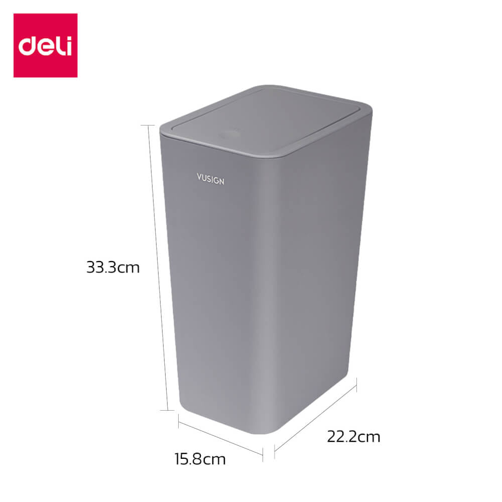 ถังขยะแบบฝากด VUSIGN VS1108-GR-01 สีเทา ขนาด 22.2X15.8X33.3 CM._7