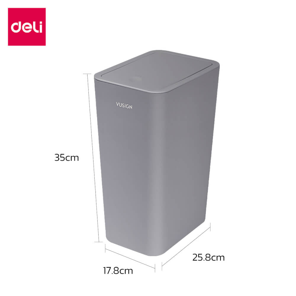 ถังขยะแบบฝากด VUSIGN VS1109-GR-01 สีเทา ขนาด 25.8X17.8X35 CM_7