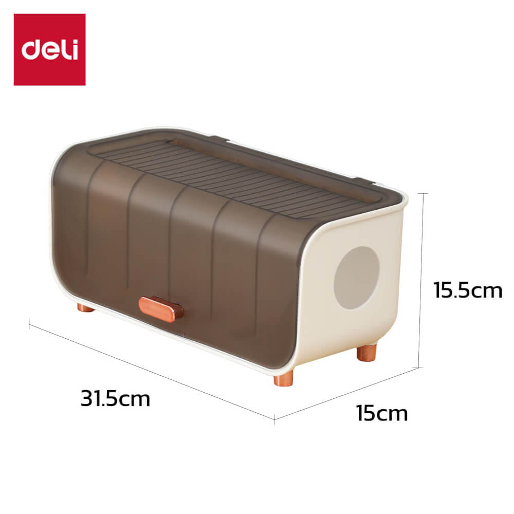 ชั้นเก็บรางปลั๊ก DELI VS6207-BK-01 31.5X15.5X15CM