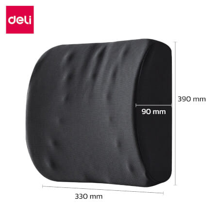 เบาะรองหลังเพื่อสุขภาพ DELI VS765-BK-01 สีดำ ขนาด 39X33X9 CM_7