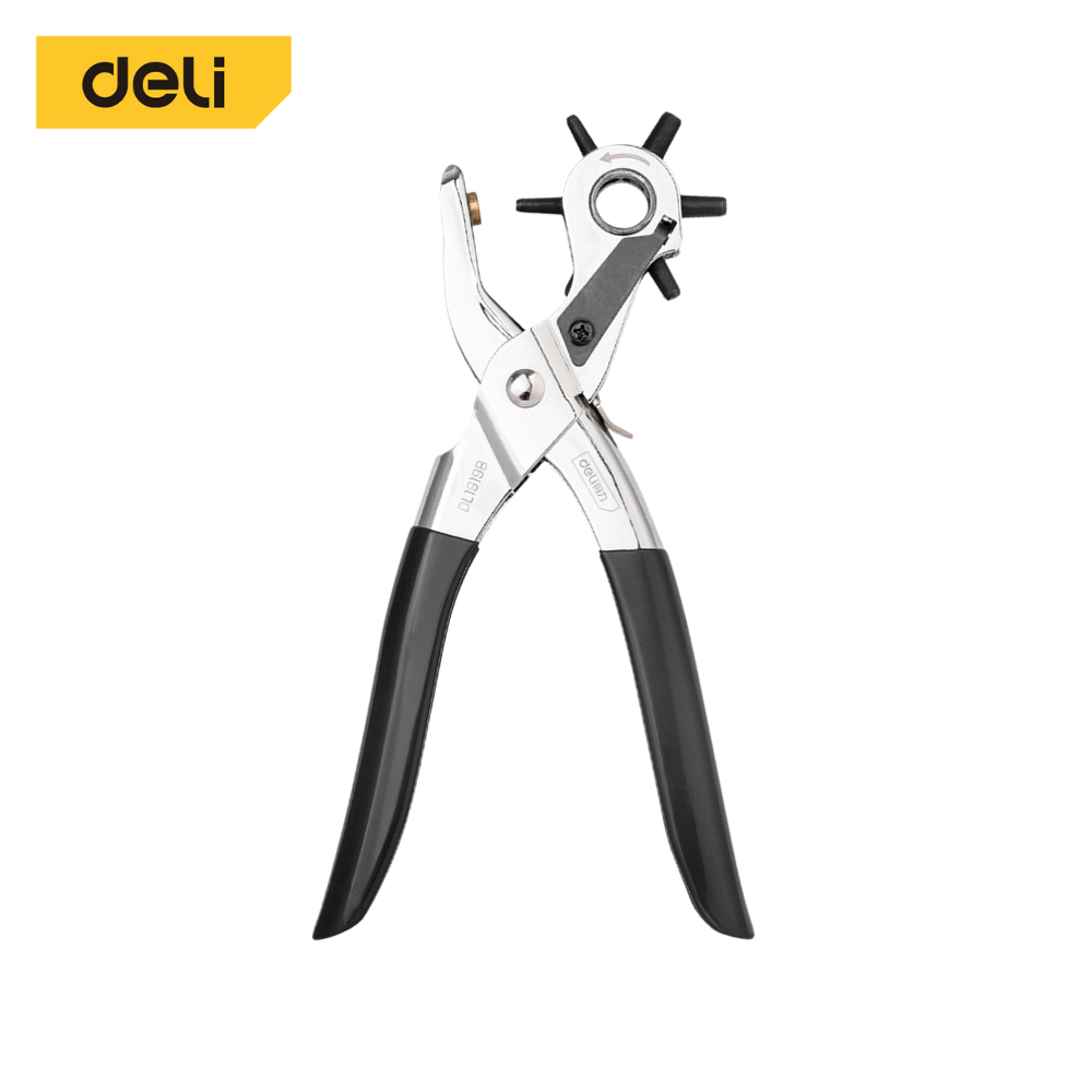 คีมเจาะรูหนัง DELI DL1919B-BK-01 เจาะได้ 6ขนาด สีดำ