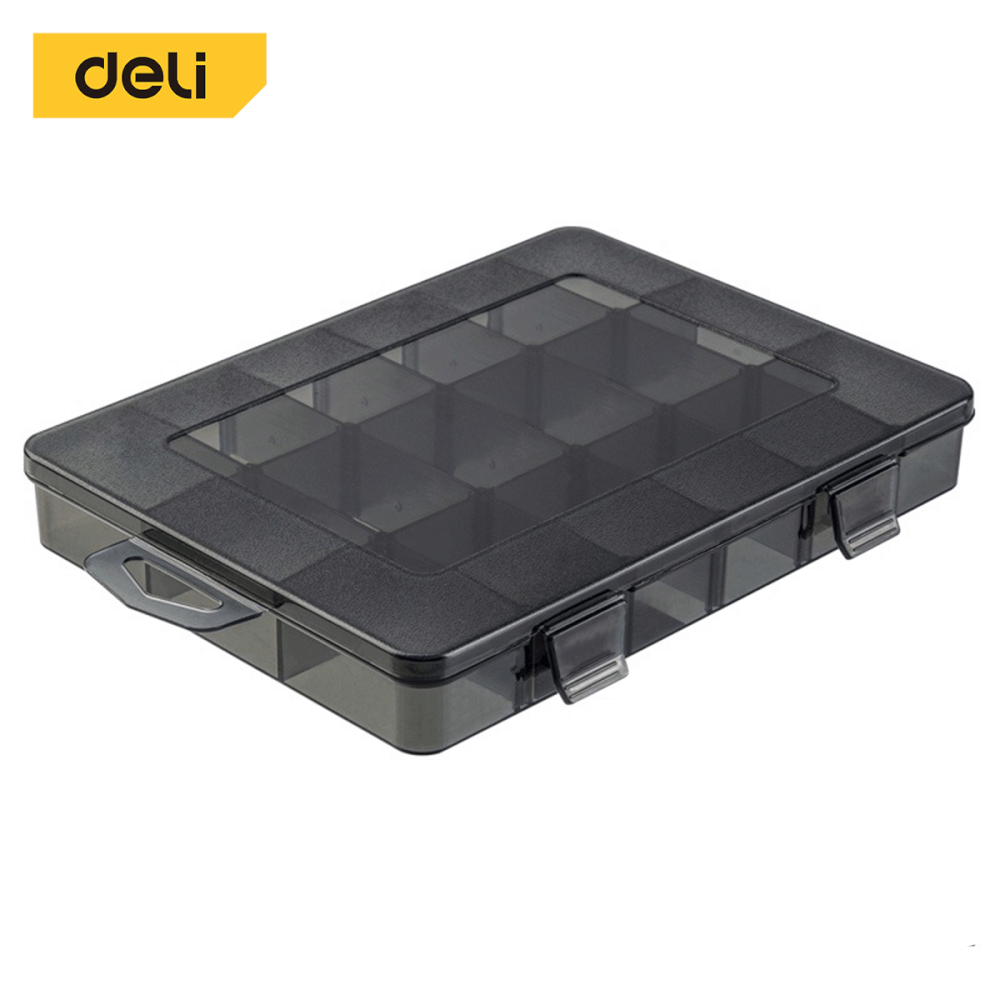 กล่องแบ่งช่อง DELI DL432302-BK-01 20X15.5X.3 ซม. สีดำ_0