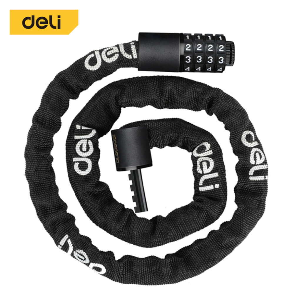 กุญแจจักรยาน DELI DL508031-BK-01 ล็อครหัส ยาว 1เมตร สีดำ_0