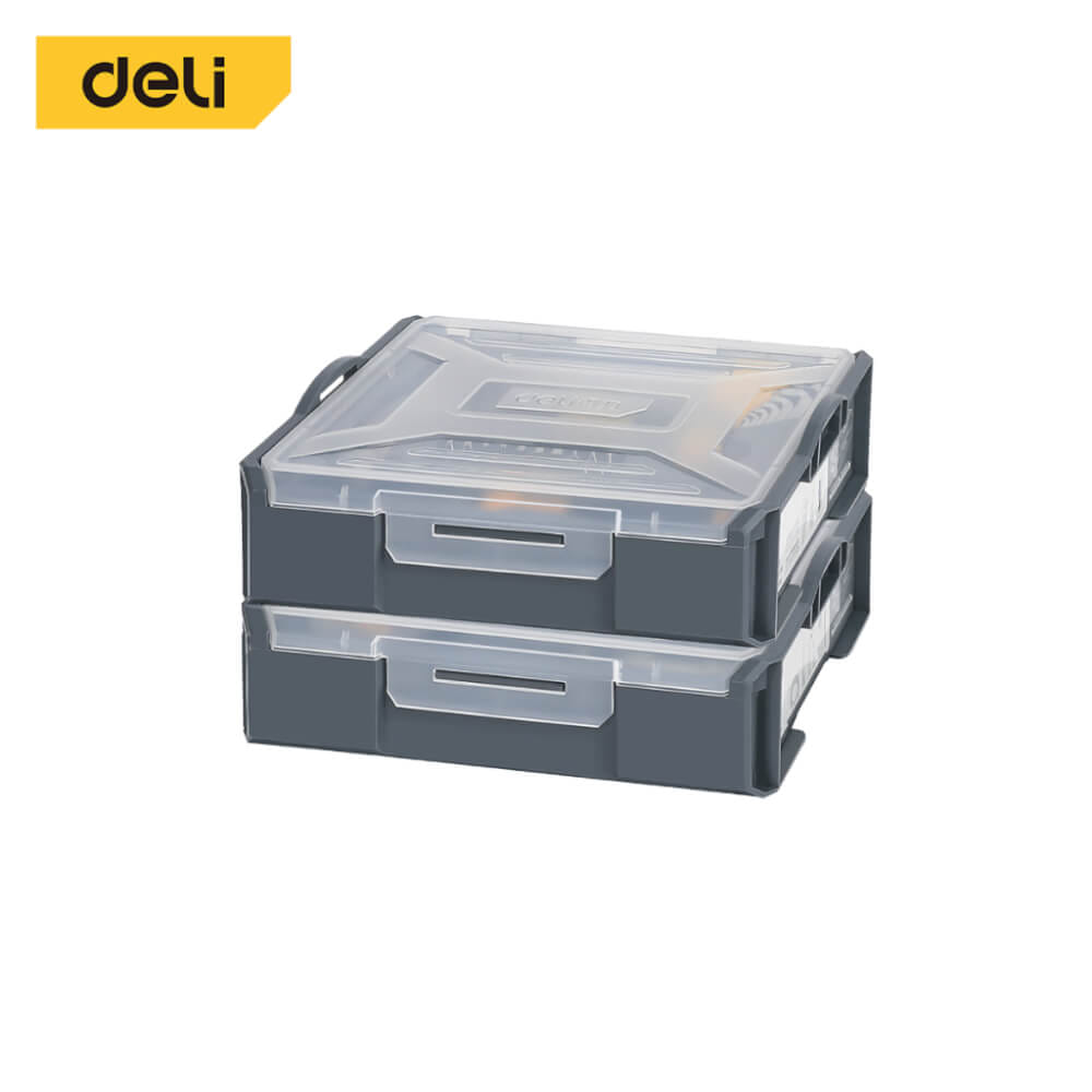 กล่องแบ่งช่อง DELI DL1001-1-GR-02 18X23X6ซม. 2ชิ้น สีเทา