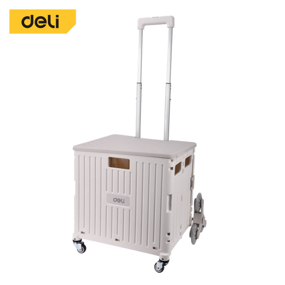 รถเข็นล้อลากอเนกประสงค์ DELI DL431008A-WH-01 65ลิตร สีขาว_0