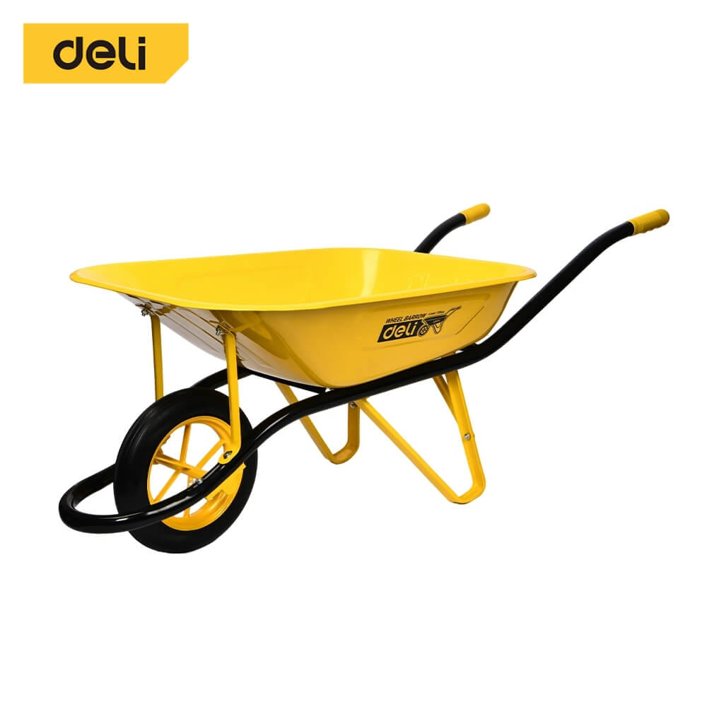 รถเข็นปูนล้อเดี่ยว DELI EDL437065-YL-01 130กก. สีเหลือง
