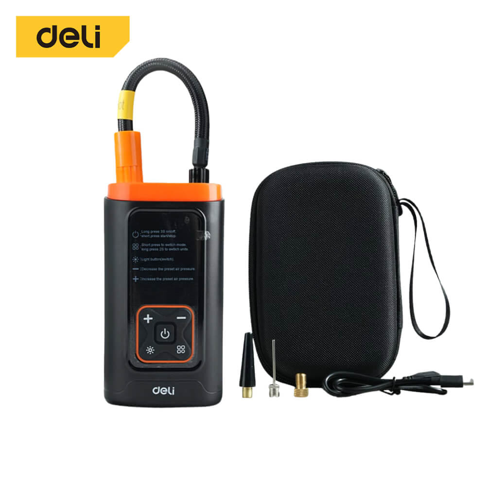 เครื่องสูบลมไฟฟ้า DELI EDL880101-BK-01 150PSI สีดำ-ส้ม
