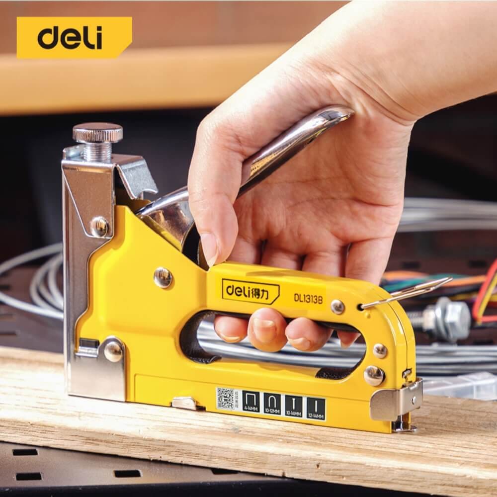 เครื่องยิงแม็ก DELI DL1313B-YL-01 สีเหลือง 4IN1_1
