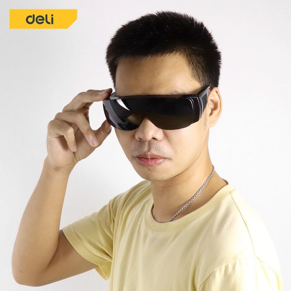 แว่นตากันฝุ่น DELI DL23902-BK-01 เลนส์สีดำ 5.5X16X4.5ซม._1