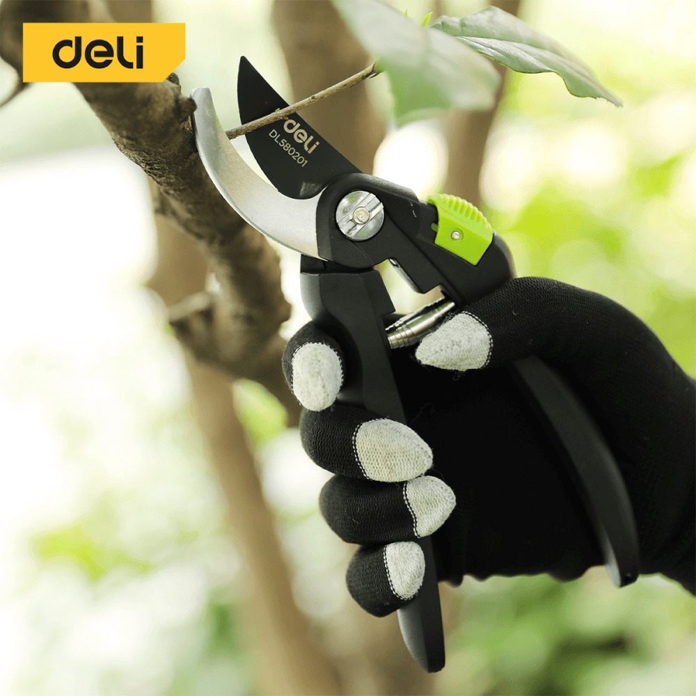 กรรไกรตัดกิ่ง DELI EDL580201-GN-01 8.5นิ้ว สีเขียว_1