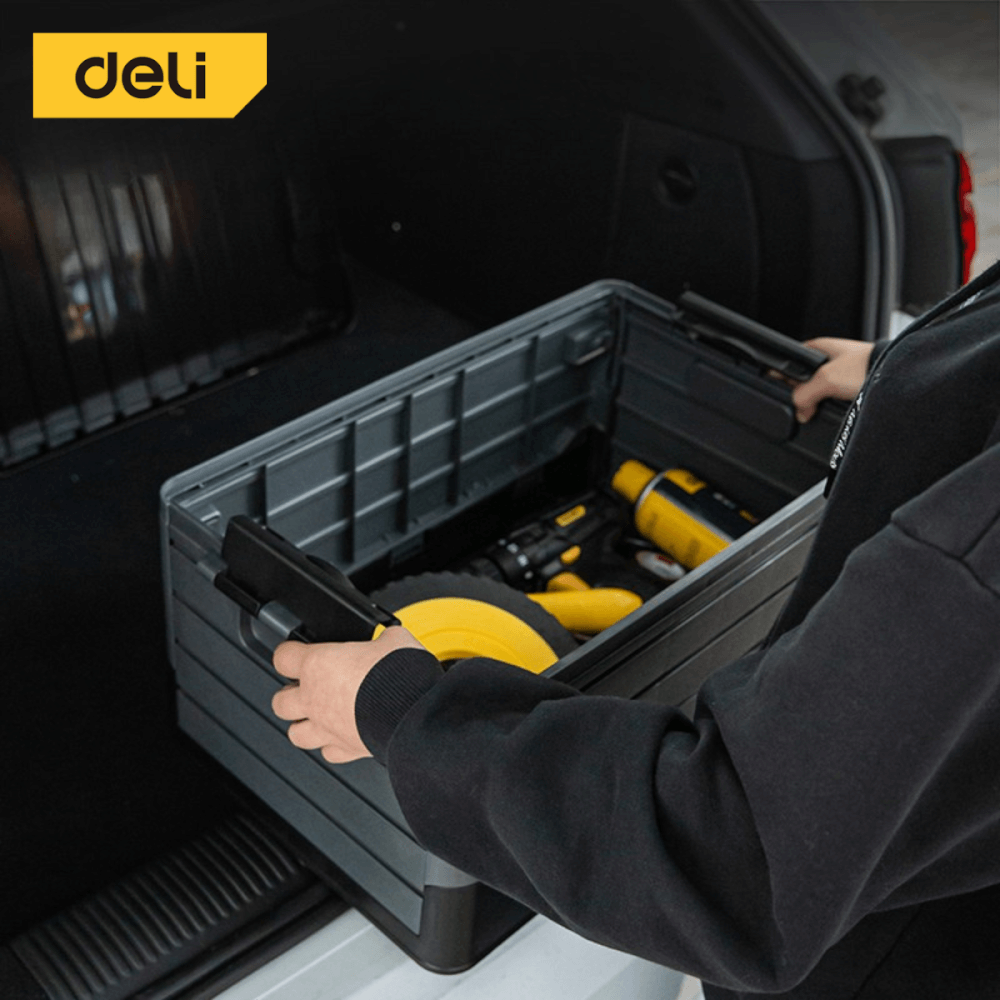 กล่องเก็บของพับได้ DELI DL884160-BK-01 60ลิตร สีดำ_1