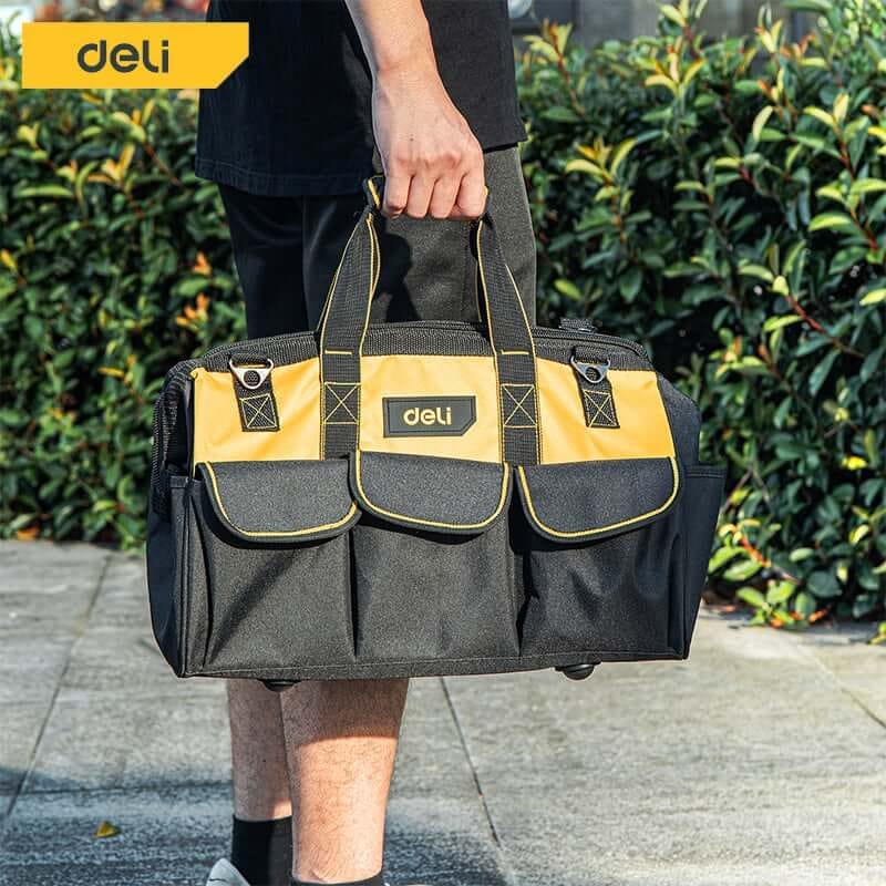 กระเป๋าเครื่องมือช่าง DELI EDL430013-YL-01 สีเหลือง-ดำ_2