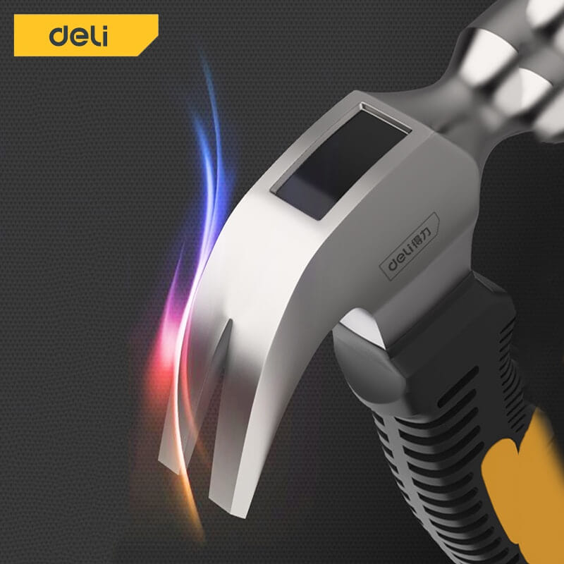 ค้อนหงอนมินิ ด้ามไฟเบอร์ DELI EDL441008-YL-01 ขนาด 8ออนซ์ สีดำ_3