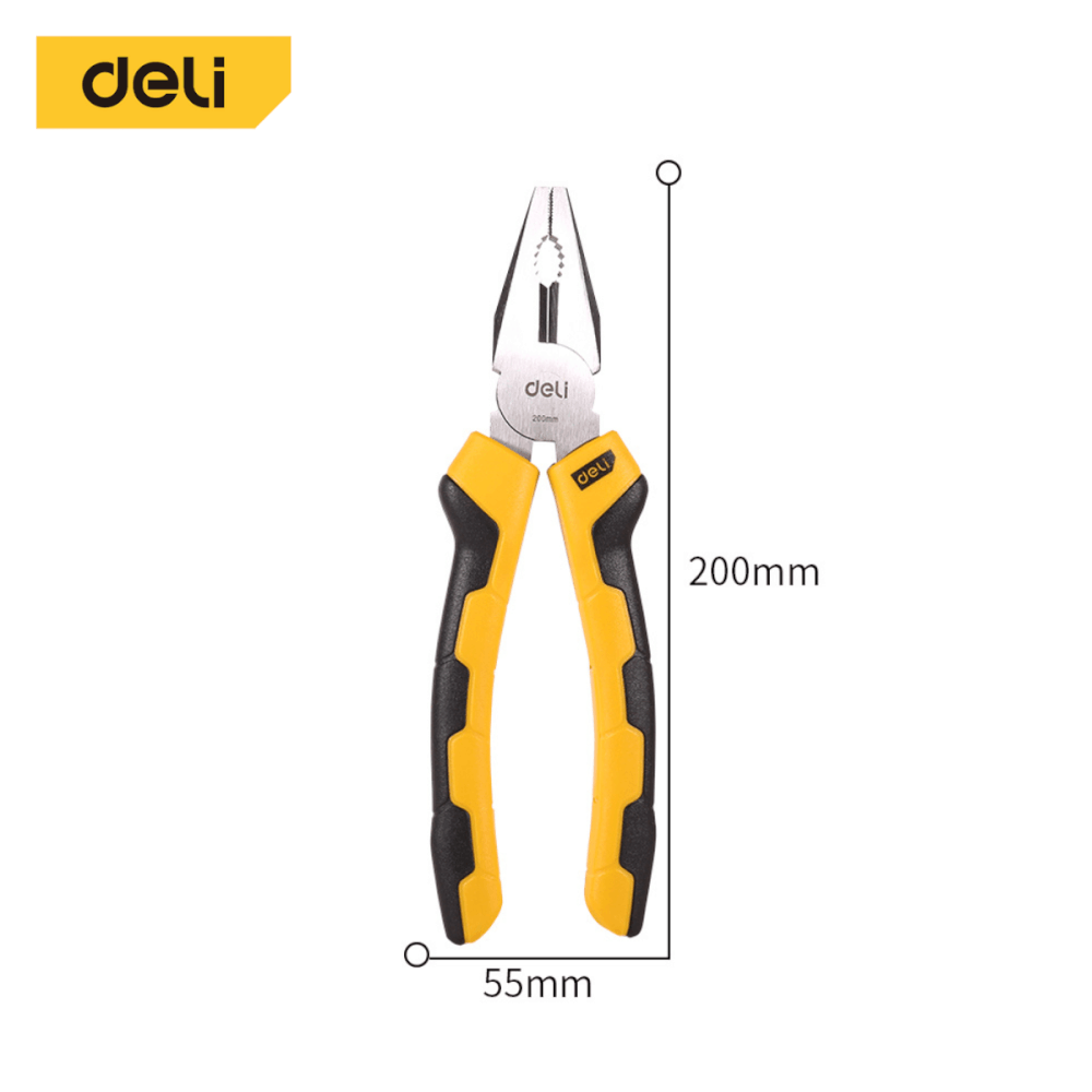คีมปากจรเข้ DELI EDL2008-YL-01 8นิ้ว สีเหลือง_3