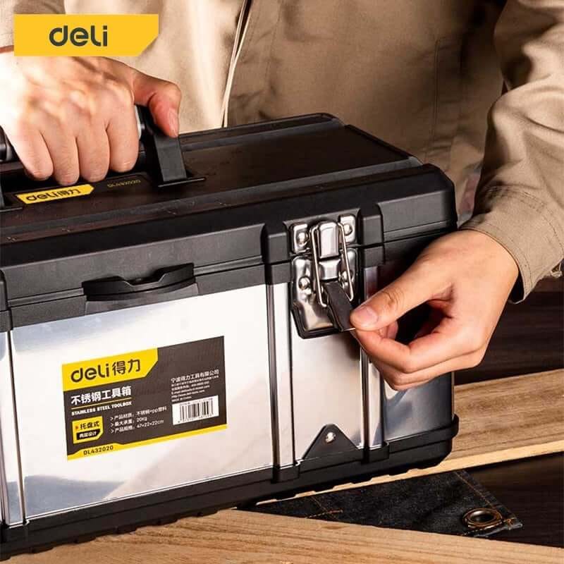 กล่องเครื่องมือช่าง DELI EDL432717-SL-01 17นิ้ว สีเงิน_3