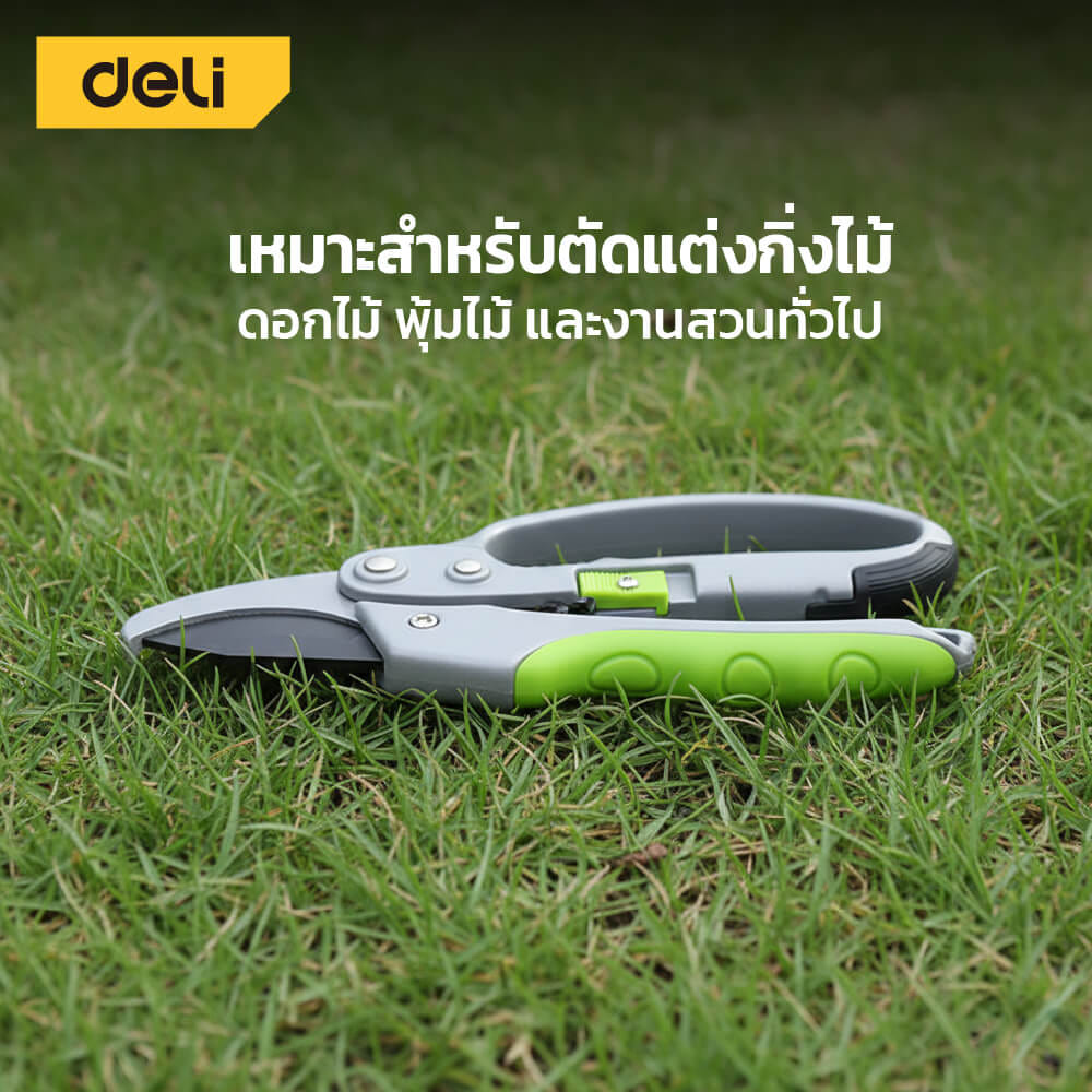 กรรไกรตัดกิ่ง DELI EDL580229-GN-01 8นิ้ว สีเทา