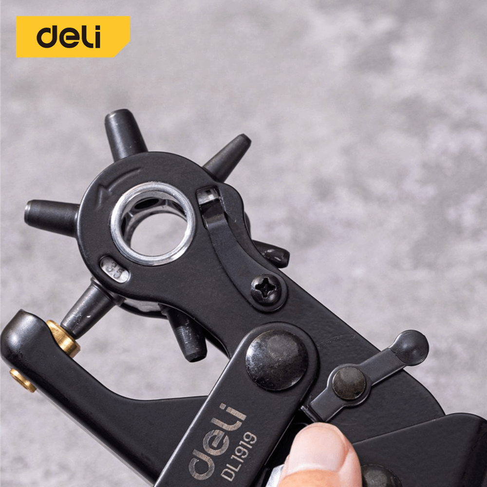 คีมเจาะรูหนัง DELI EDL1919-YL-01 เจาะได้ 6ขนาด สีเหลือง-ดำ_4