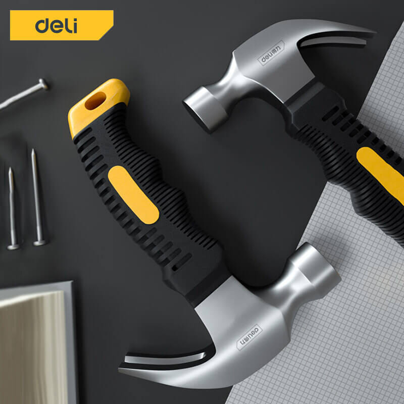ค้อนหงอนมินิ ด้ามไฟเบอร์ DELI EDL441008-YL-01 ขนาด 8ออนซ์ สีดำ_4