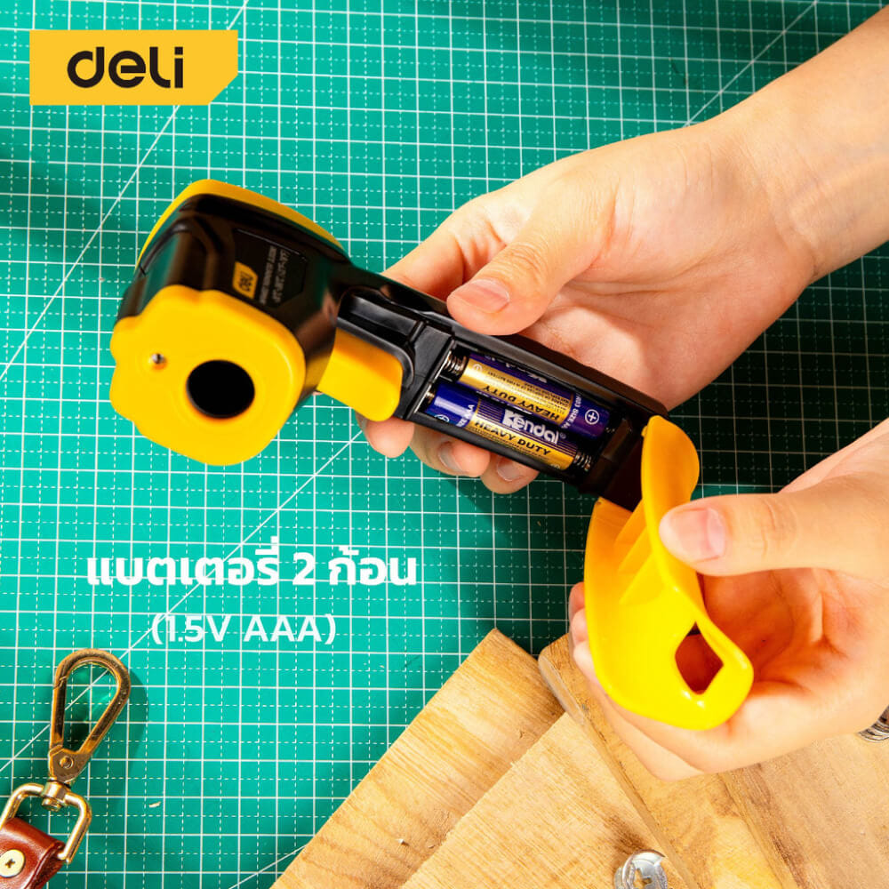 เครื่องวัดอุณหภูมิอินฟราเรด DELI EDL333380-YL-01 สีเหลือง_4