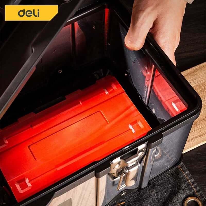 กล่องเครื่องมือช่าง DELI EDL432717-SL-01 17นิ้ว สีเงิน_4