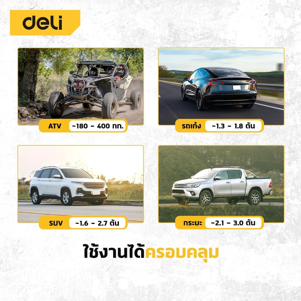 แม่แรงสามขา DELI EDQ-ZJ2T-YL-01 2ตัน สีเหลือง