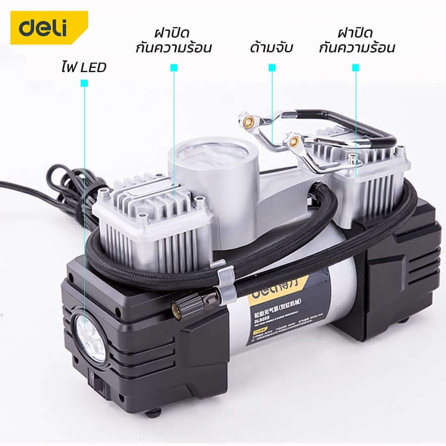 ปั๊มลมโรตารี่ DELI EDL8060-WH-01 36ลิตร/นาที 101PSI 180วัตต์_5