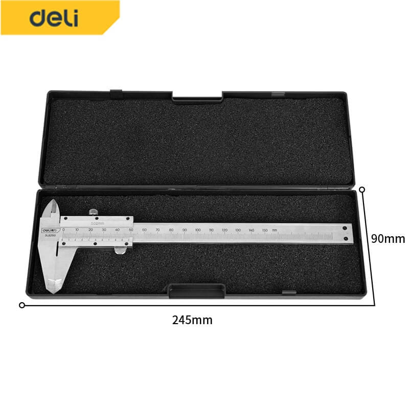 เวอร์เนียร์ DELI EDL92150-YL-01 สแตนเลส 6นิ้ว สีเงิน_5