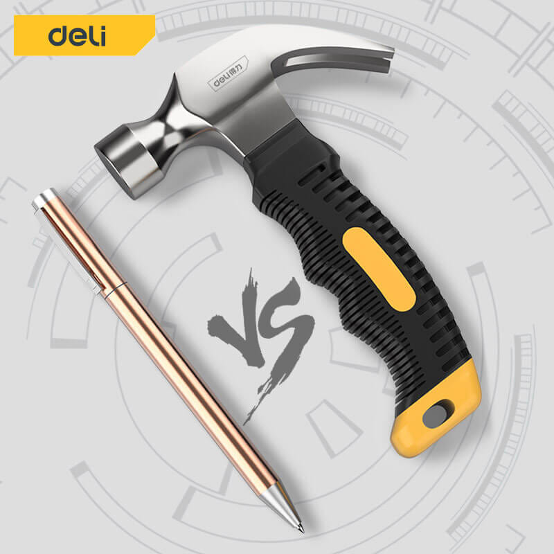 ค้อนหงอนมินิ ด้ามไฟเบอร์ DELI EDL441008-YL-01 ขนาด 8ออนซ์ สีดำ_5