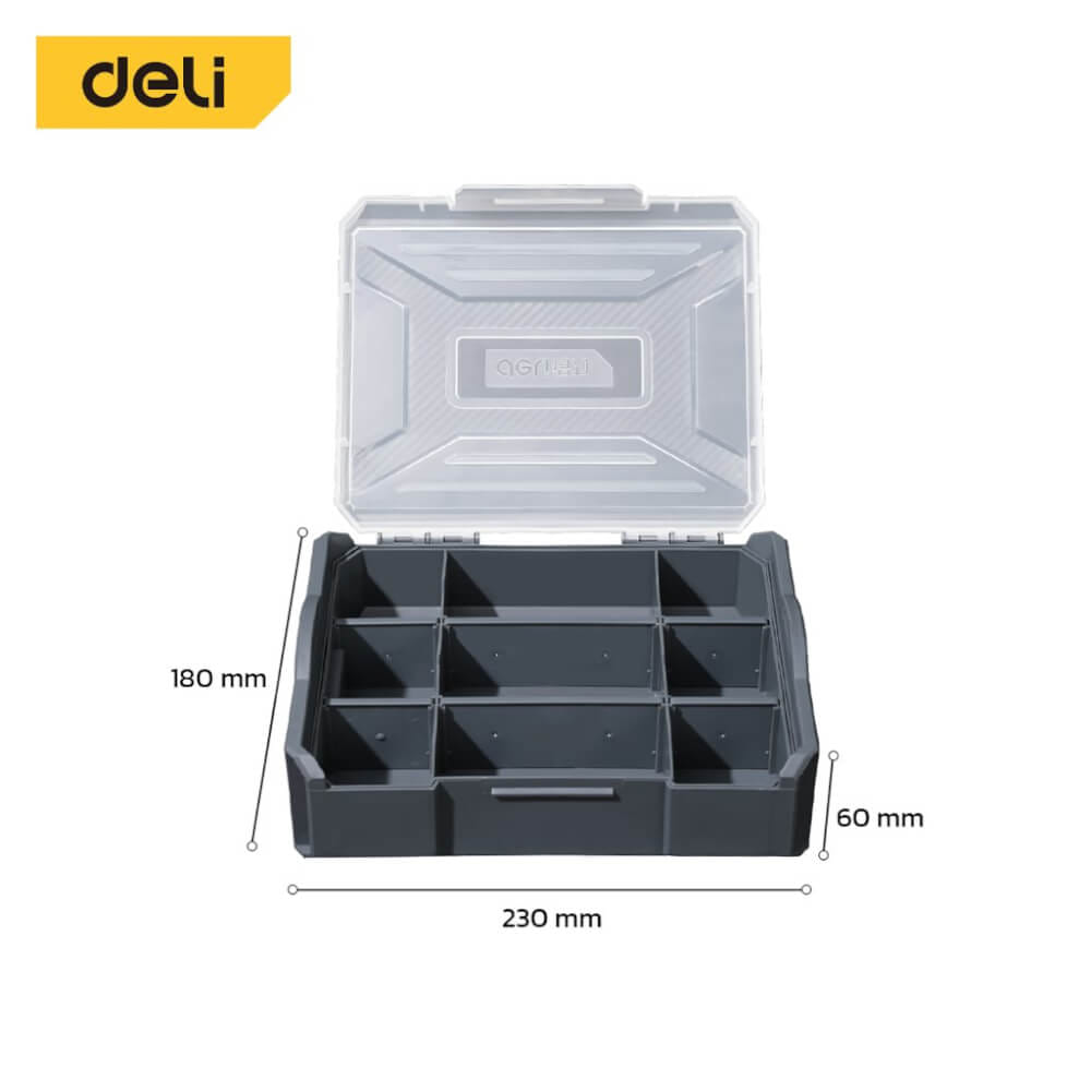 กล่องแบ่งช่อง DELI DL1001-1 -GR-01 18X23X6ซม. สีเทา_5