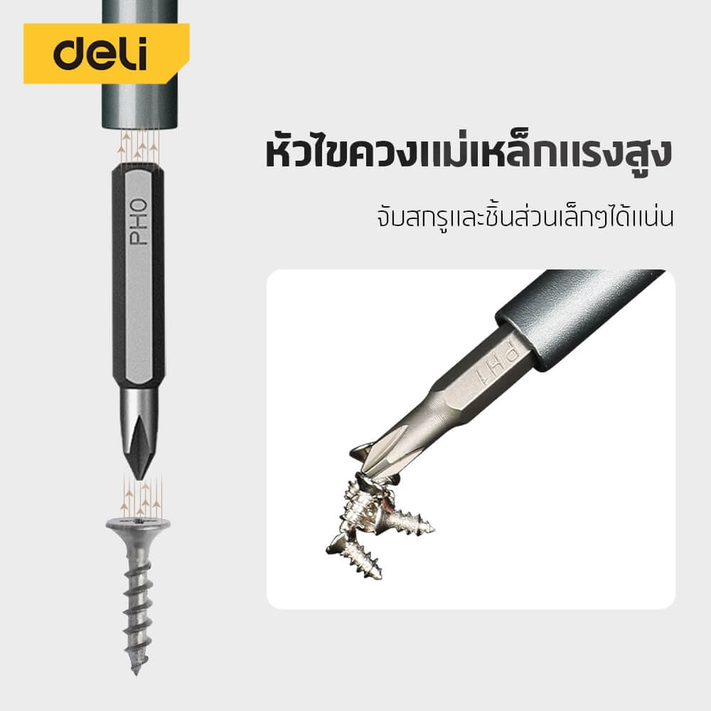 ไขควงซ่อมนาฬิกา DELI EDL241025-GR-01 25ชิ้น_5