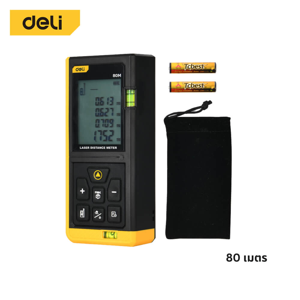 เลเซอร์วัดระยะ DELI EDL4169-YL-01 80เมตร สีเหลือง_5