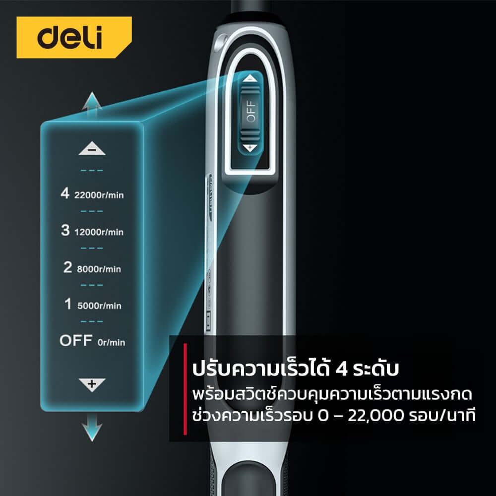 เครื่องเจียร์ไฟฟ้ามินิ DELI EDCE861-GR-01 32ชิ้น สีเทา