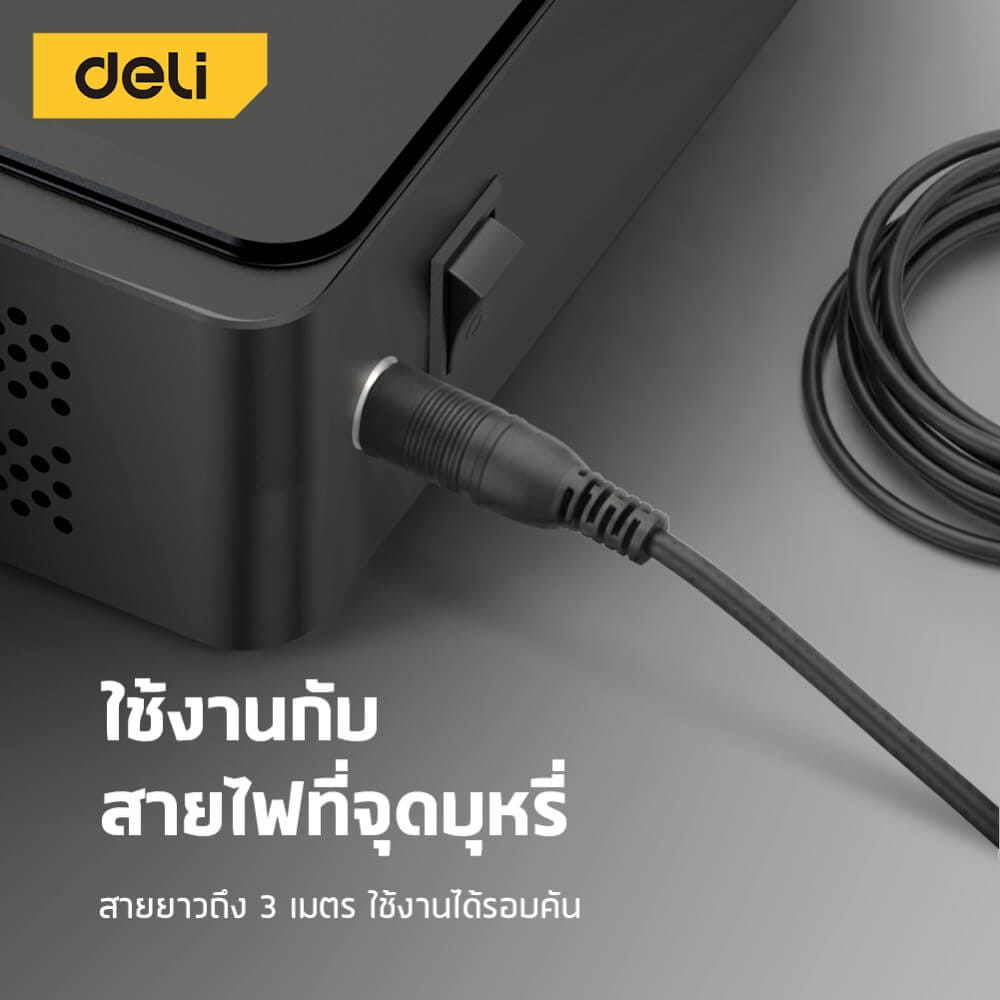 เครื่องสูบลมไฟฟ้า DELI EDL880590-BK-01 110PSI สีดำ_5