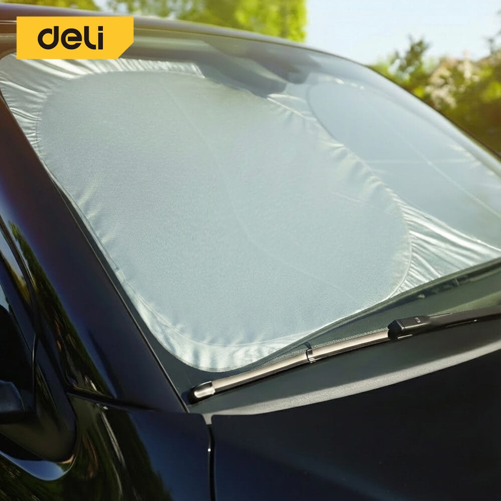 ม่านบังแดดรถยนต์ DELI EDL886010-SL-01 145X80CM สีเงิน