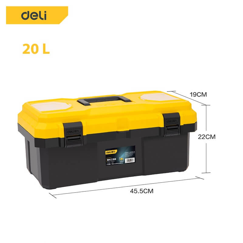 กล่องเครื่องมือช่าง DELI DL432620-YL-01 ขนาด 45.5X19X22ซม สีเหลือง_7