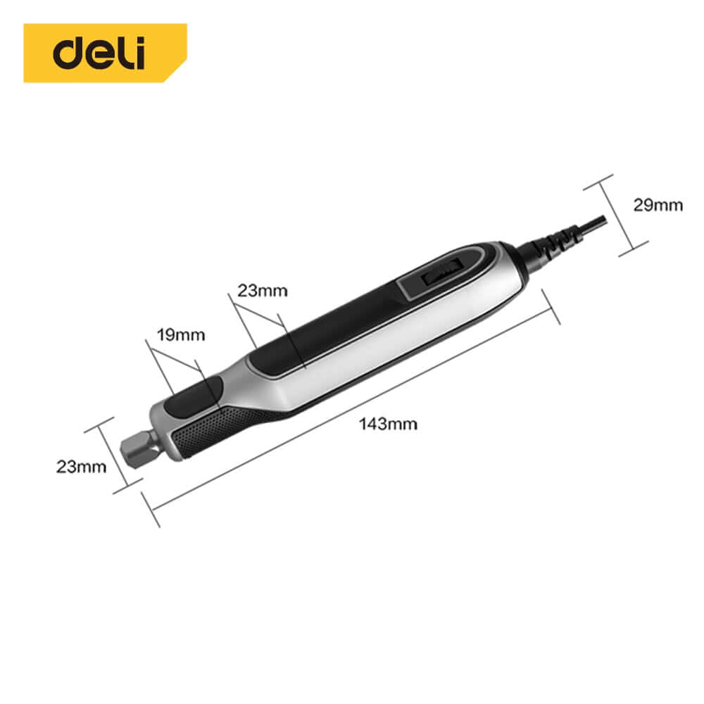 เครื่องเจียร์ไฟฟ้ามินิ DELI EDCE861-GR-01 32ชิ้น สีเทา